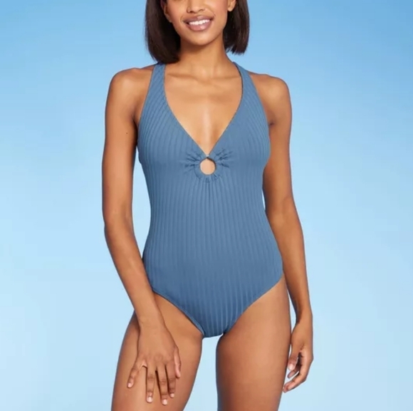 NWT Kona Sol Wide Ribbed Center Ring Medium Coverage One Piece Swimsuit XL - Picture 3 of 10